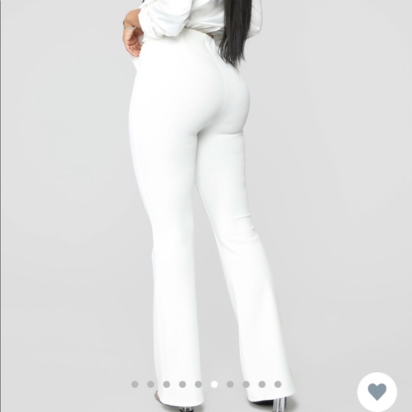 IVORY FLARE PANTS, GOLD EMBELLISHMENTS - Picture 5 of 6